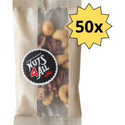 Gezouten gemengde noten 30g x 50 stuks – Perfect voor borrel & horeca | Nuts4all